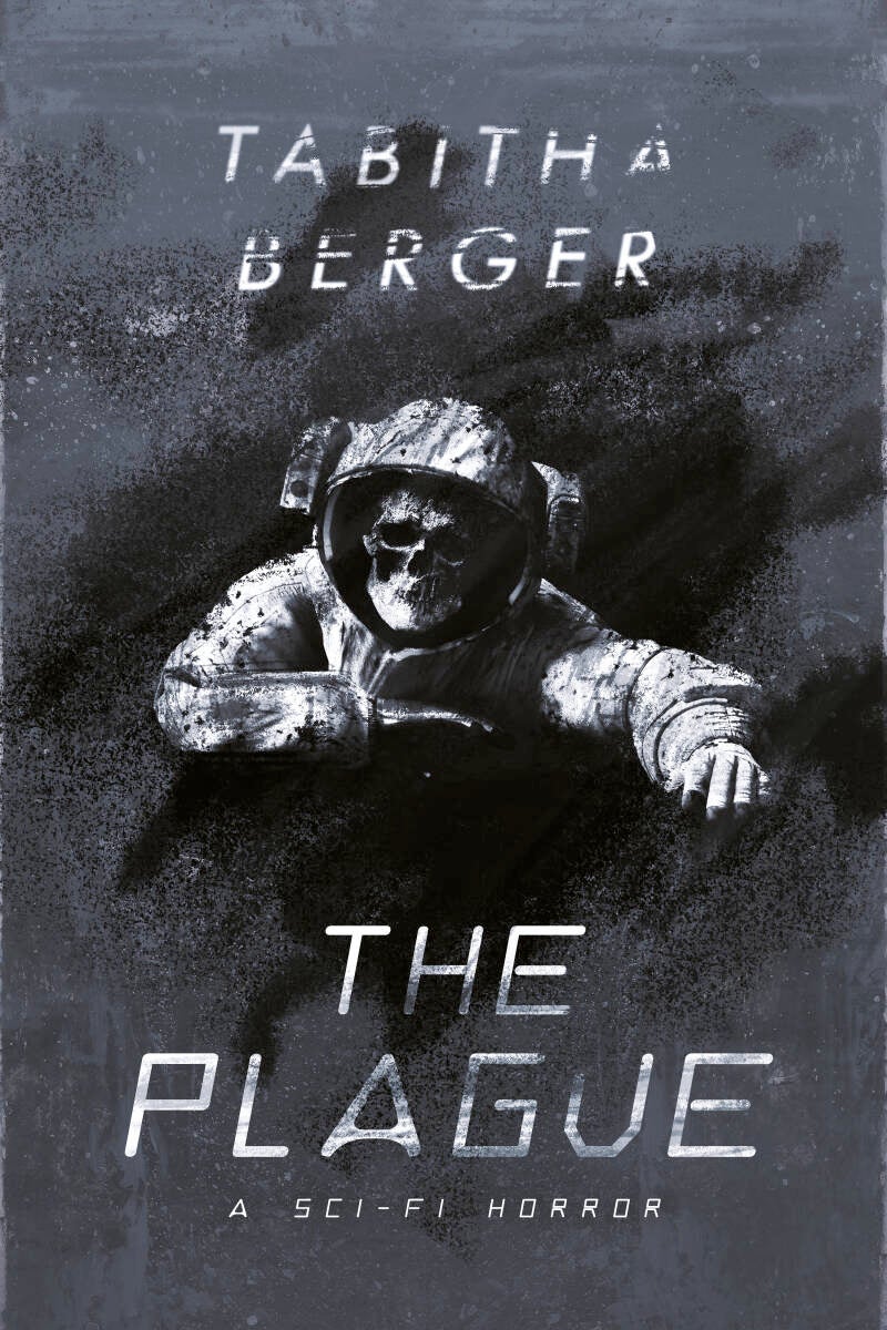science fiction horror premade book cover with a dead cosmonaut suggesting the attack of virus