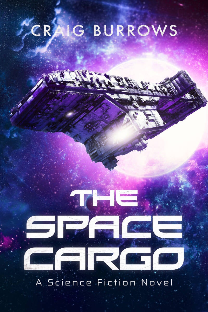 science fiction premade book cover with a spaceship