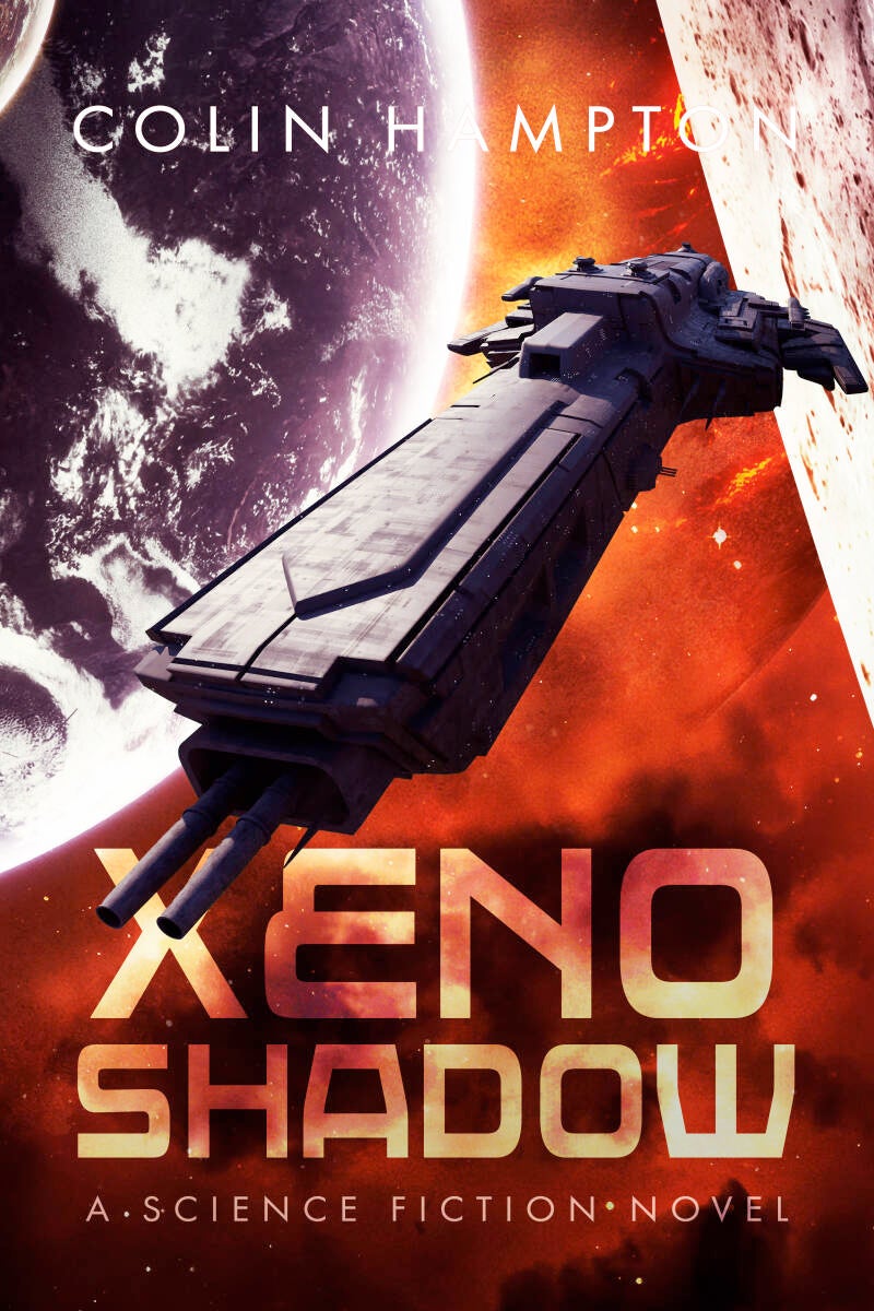 science premade book cover with a spaceship