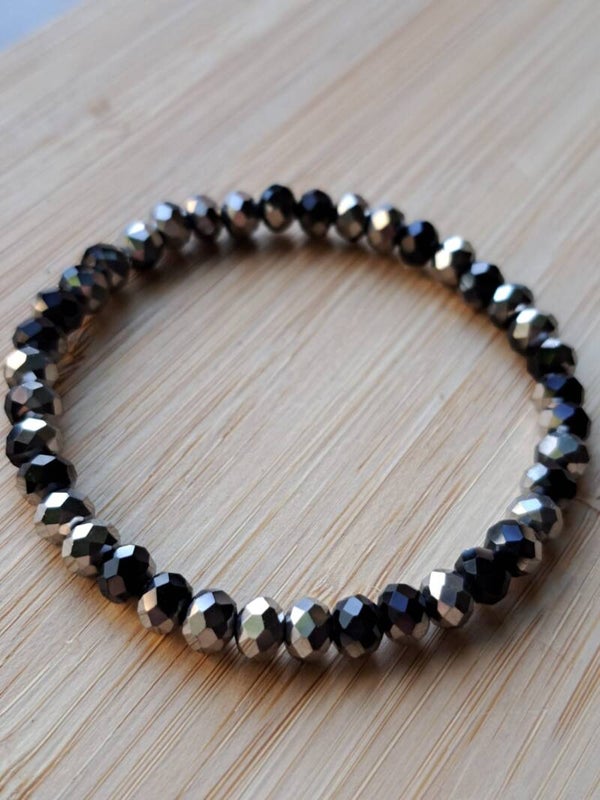 Zachte glans - zilver/zwart 4mm