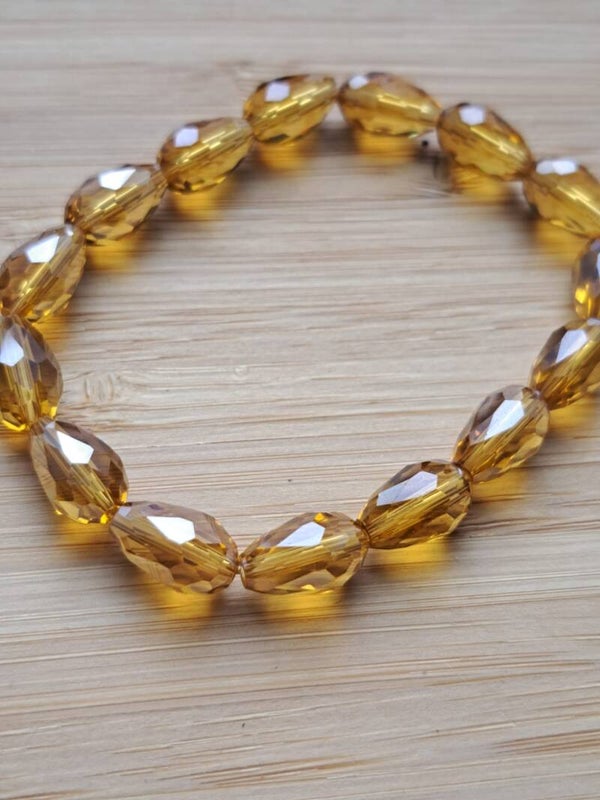 Zachte glans olijfvormig - geel 6 mm