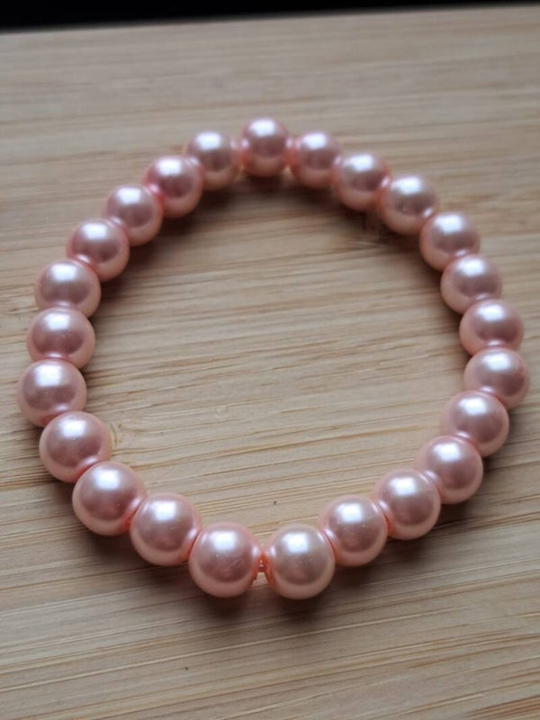 Zachte glans parel - roze 6mm