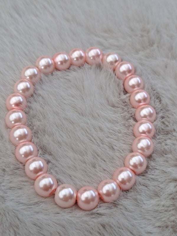 Zachte glans parel - roze 6mm