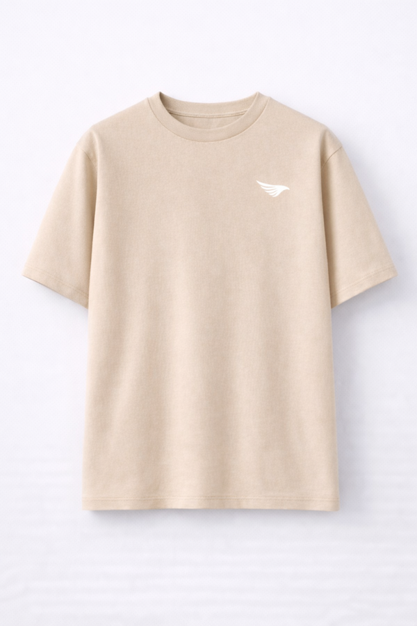 T-SHIRT BEIGE - SIGLE DOS