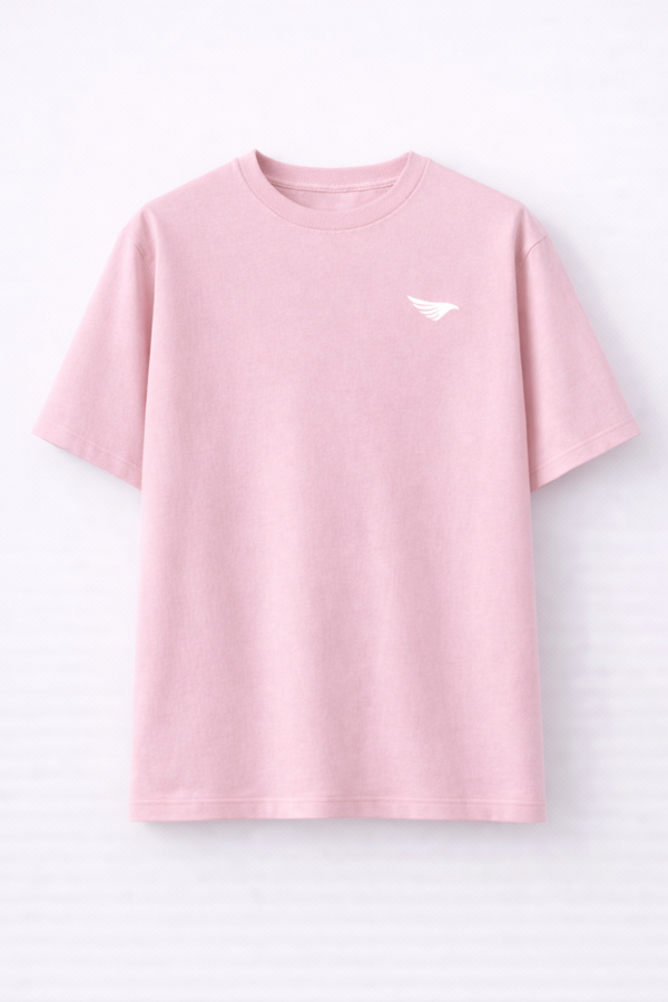 T-SHIRT ROSE - SIGLE DOS