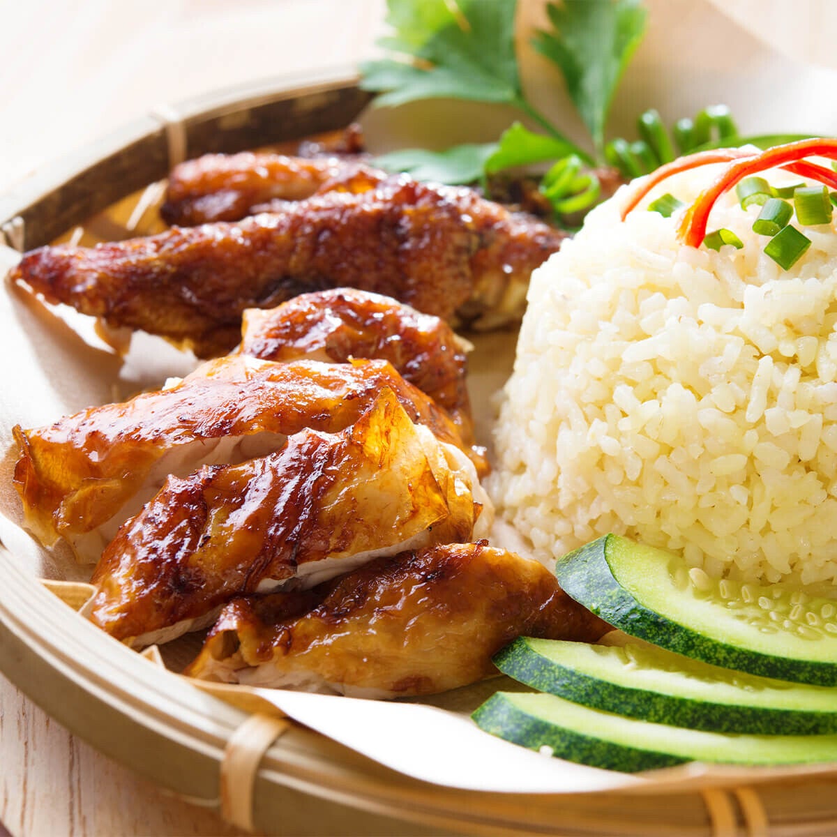 SACH MOAN ANG (GRILLED CHICKEN AND GARLIC RICE)