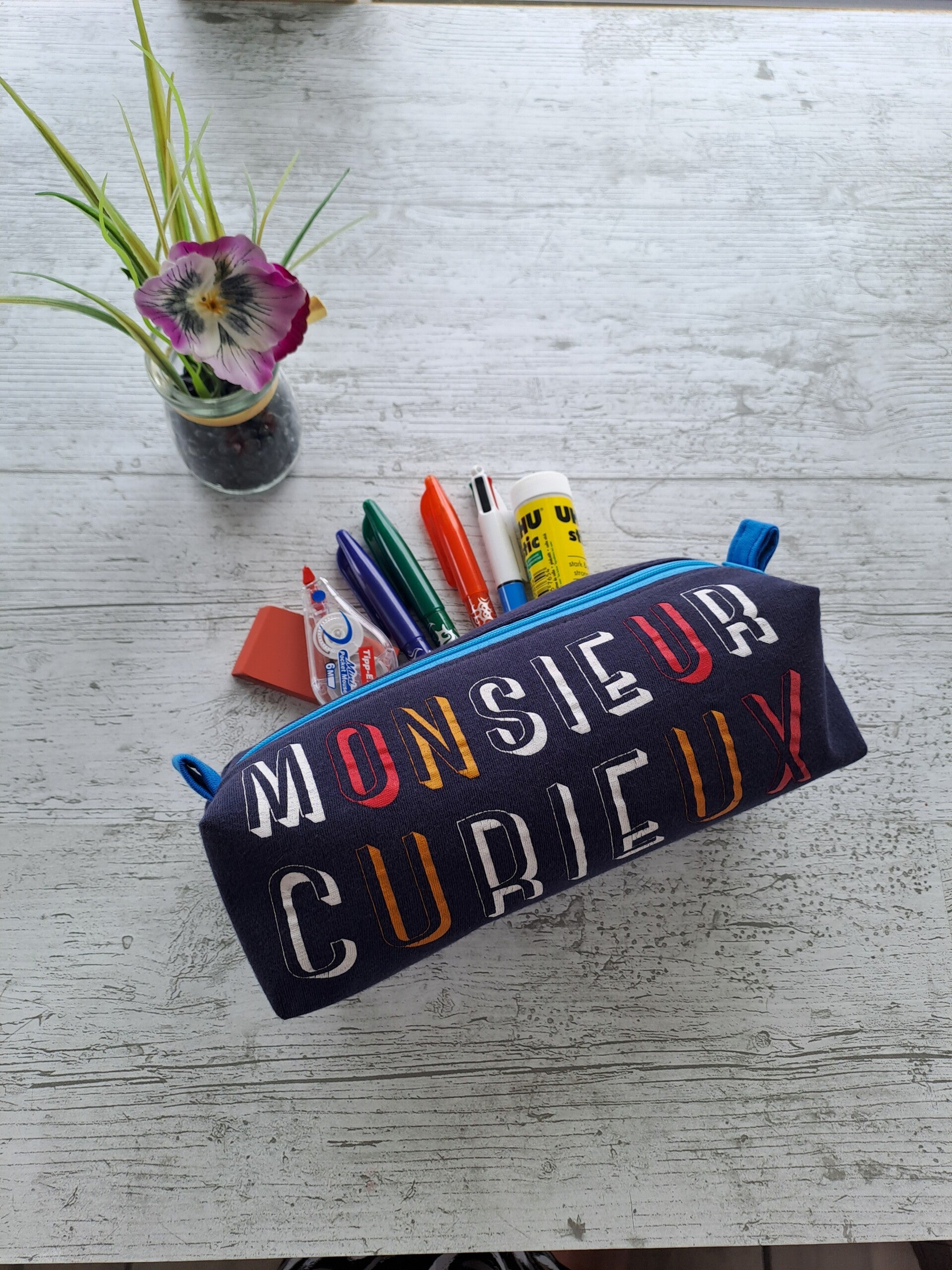 La Malice – Trousse artisanale enfant en tissu recyclé - Monsieur Curieux