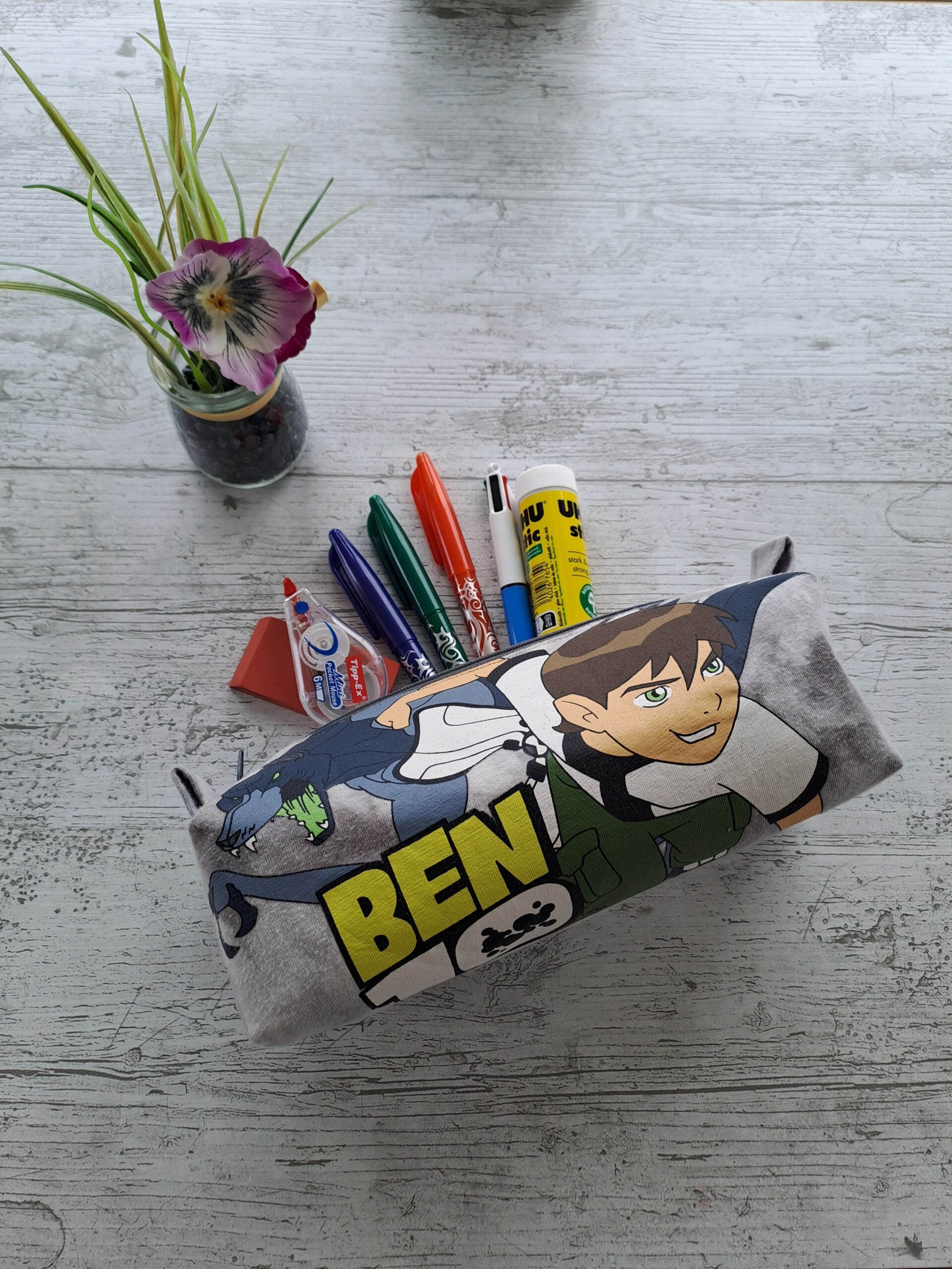 La Malice – Trousse artisanale enfant en tissu recyclé - Ben 10