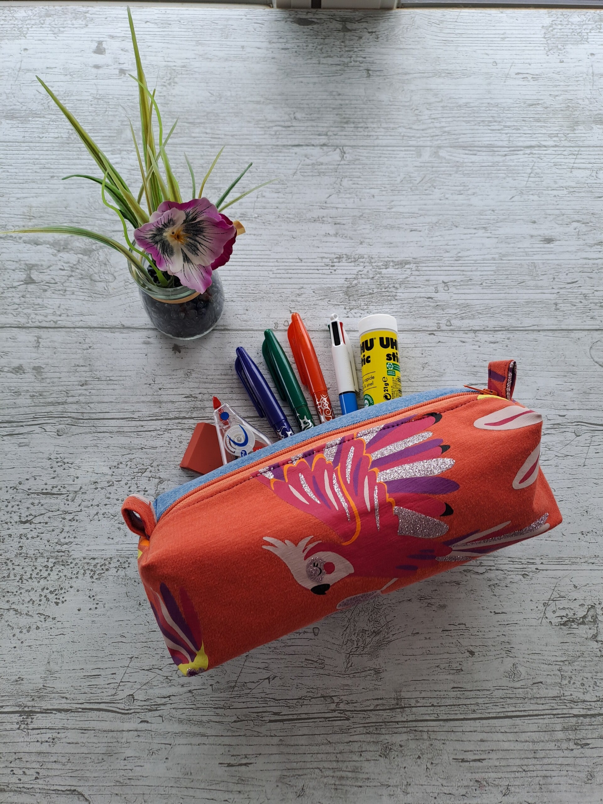 La Malice – Trousse artisanale enfant en tissu recyclé