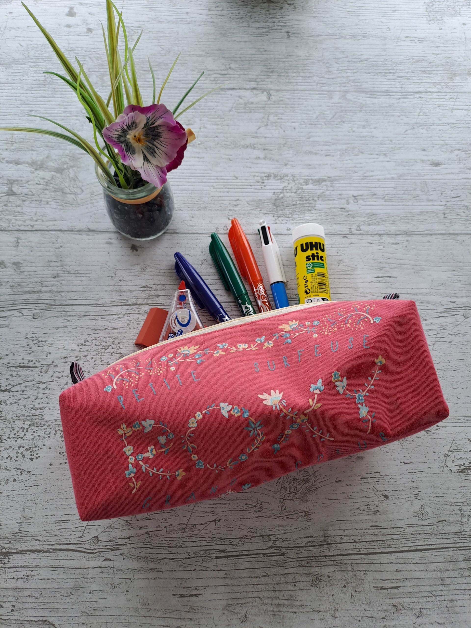 La Malice – Trousse artisanale enfant en tissu recyclé - Roxy Fleurs