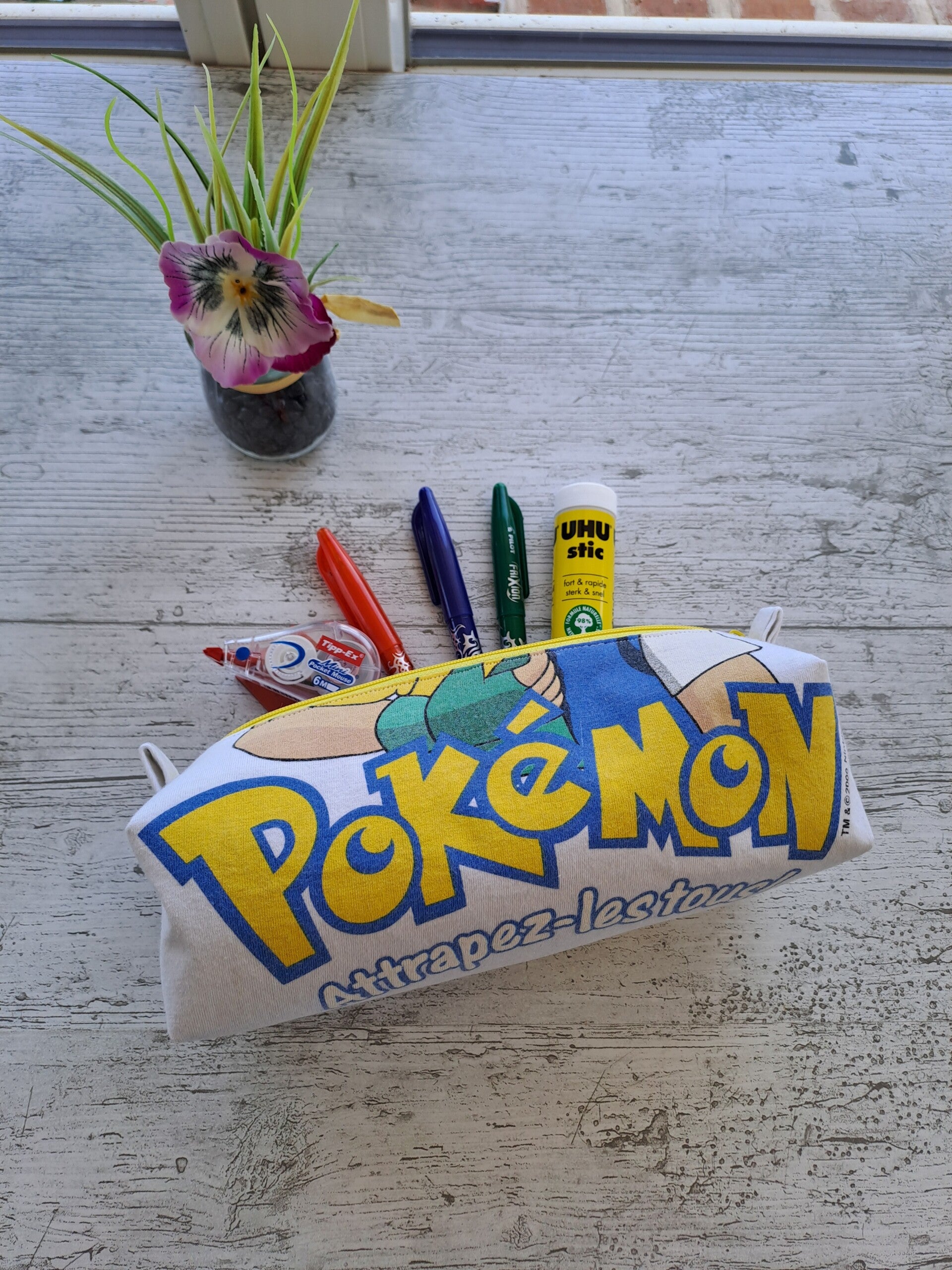 La Malice – Trousse artisanale enfant en tissu recyclé - Pokémon