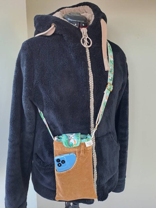 La nomade - Pochette protège-livre en velours cotelé recyclé avec marque-page assorti – Format poche