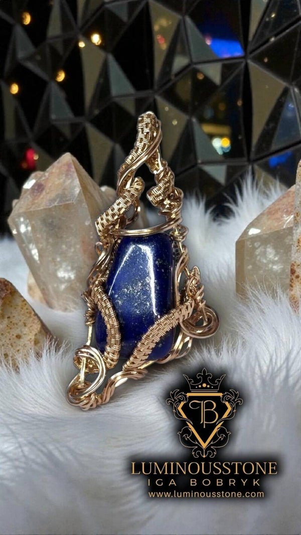 Ar Deco-Secession Lapis Lazuli Adjustable Ring Filled gold