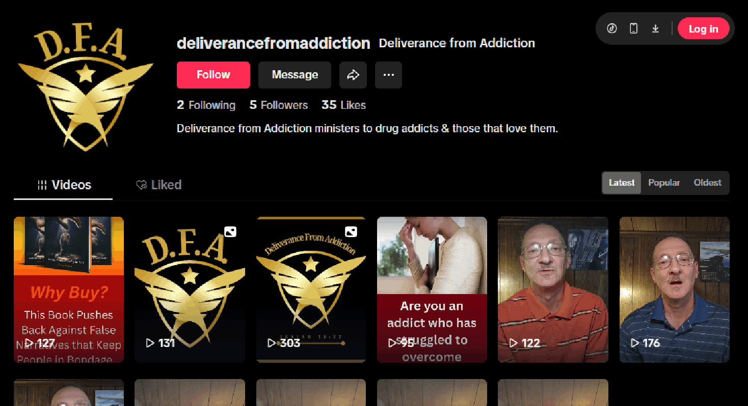 Deliverance From Addiction TikTok Channel