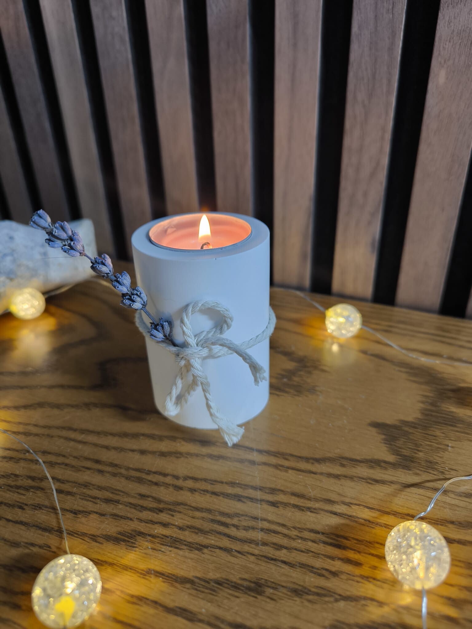 Teelichthalter mit Lavendel