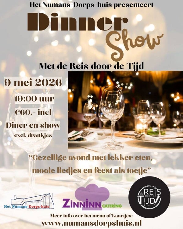 Dinnershow De reis door de tijd - 9 mei