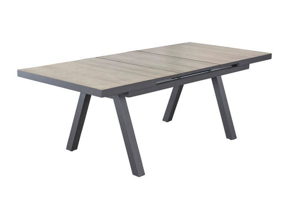 Ausziehtisch Monaco 160/210x100 cm, Gartentisch Keramik Natur