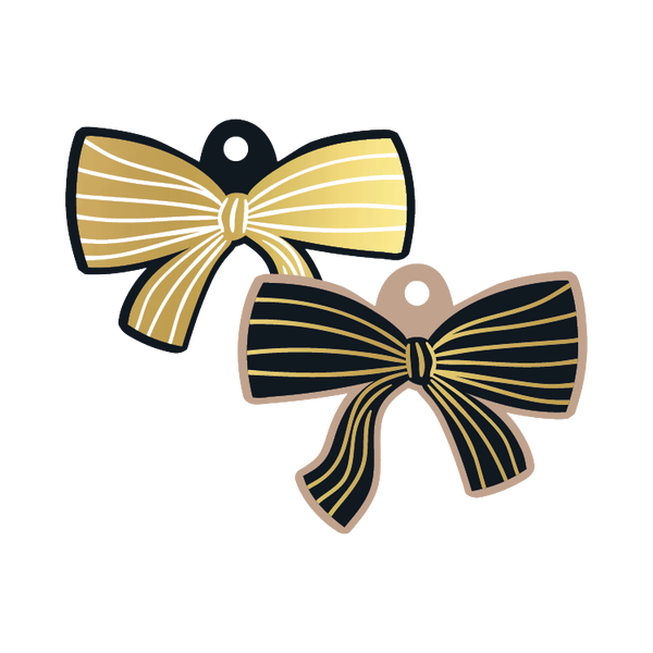 Cadeaulabel | Strik Zwart/Goud - 2 stuks