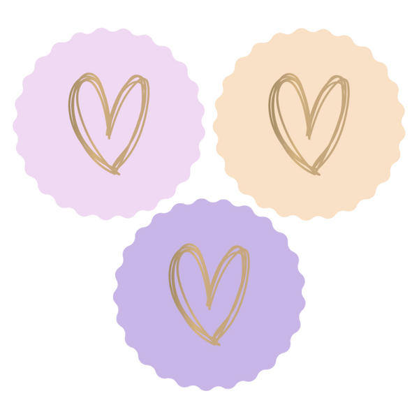 Cadeaustickers | Hart pastel 10 stuks