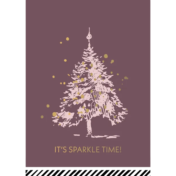Kerstkaart It's Sparkle Time (met goudfolie)