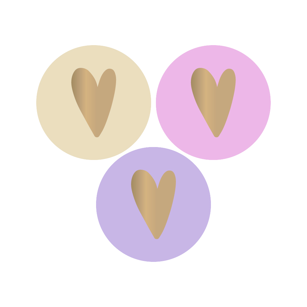 Cadeaustickers | Gouden Hartjes Pastel 10 stuks