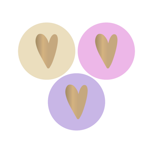 Cadeaustickers | Gouden Hartjes Pastel 10 stuks