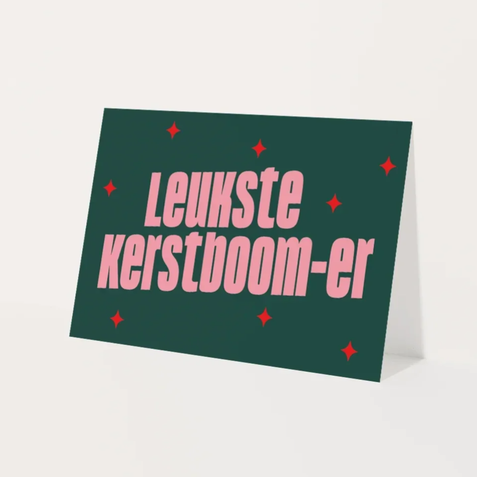 Kerstkaart Leukste Kerstboom-er