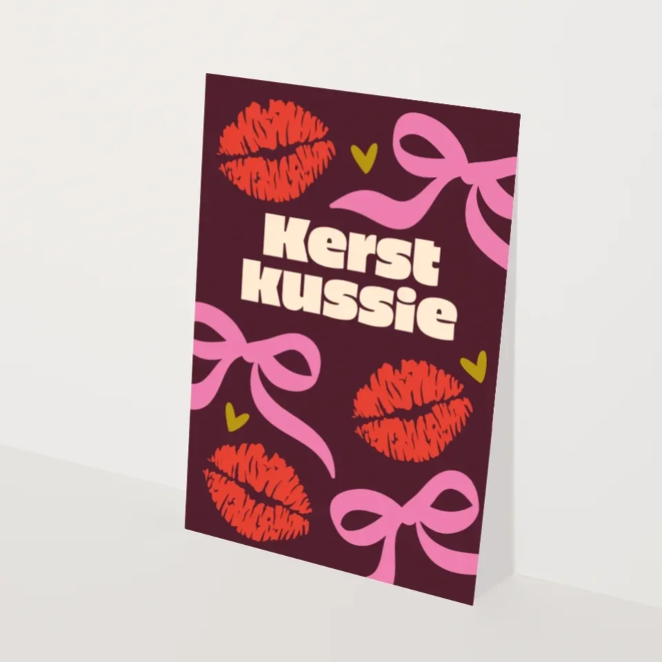 Kerstkaart Kerst Kussie
