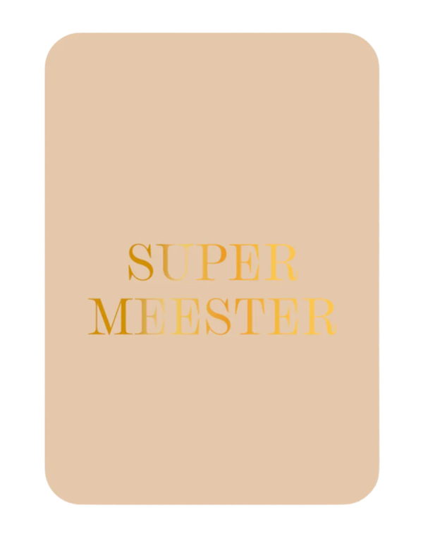Minikaart Super meester (met goudfolie)