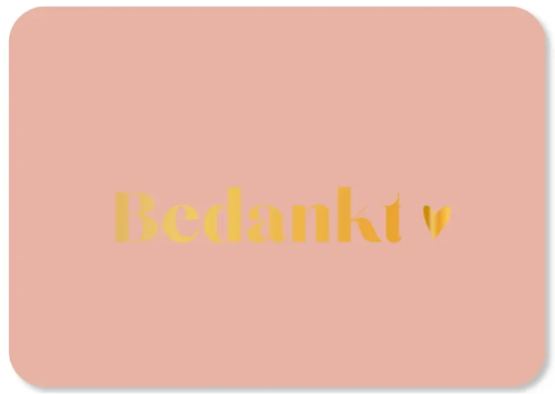 Kaart Bedankt hart (met goudfolie)