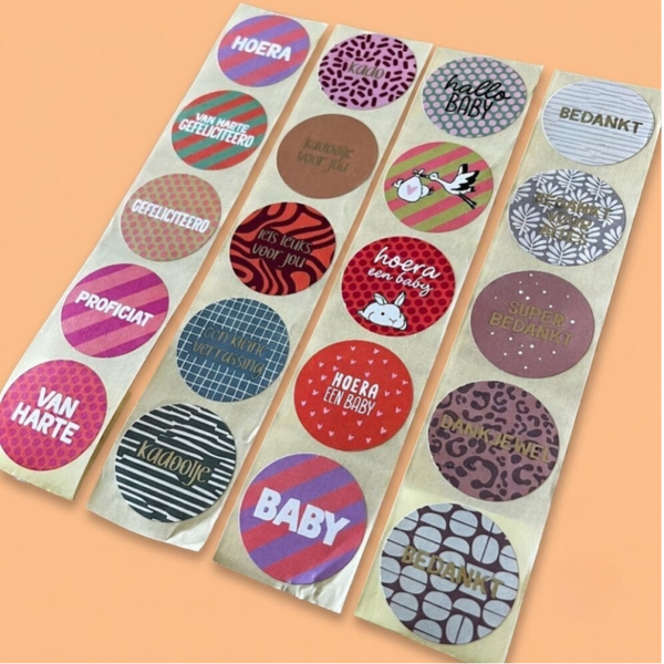 Cadeaustickers | Mega mix 40 stuks