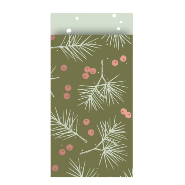 Cadeauzakje S | Berries & Branches Green