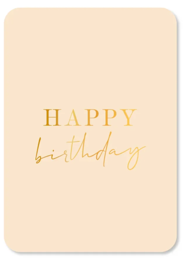 Kaart Happy birthday (met goudfolie)