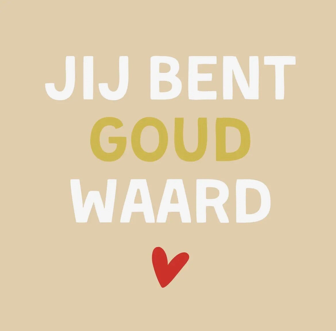 Cadeau Tegel "Jij Bent Goud Waard" – Juf & Meester