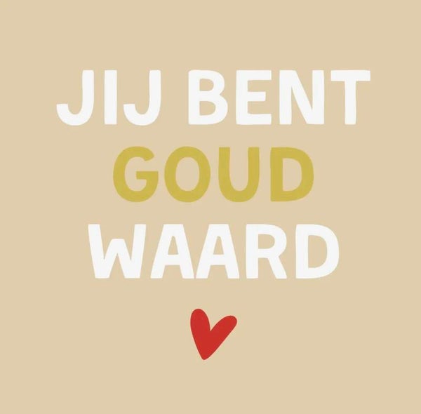 Cadeau Tegel "Jij Bent Goud Waard" – Juf & Meester