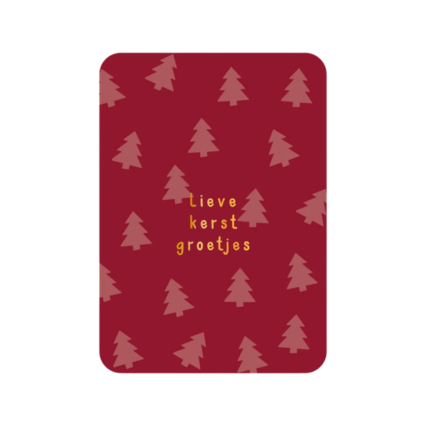 Kerstkaart Lieve Kerstgroetjes (met goudfolie)