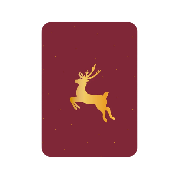 Kerstkaart Rendier (met goudfolie)