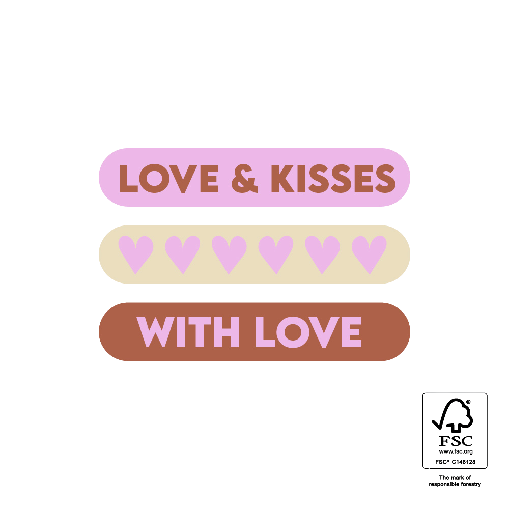 Cadeaustickers | Love & Kisses - With Love