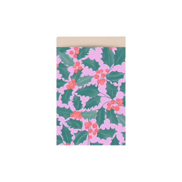 Cadeauzakje M | Holly Leaves Beige