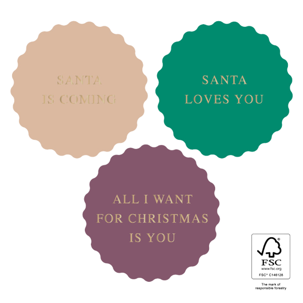 Cadeaustickers | Santa Loves You 6 stuks