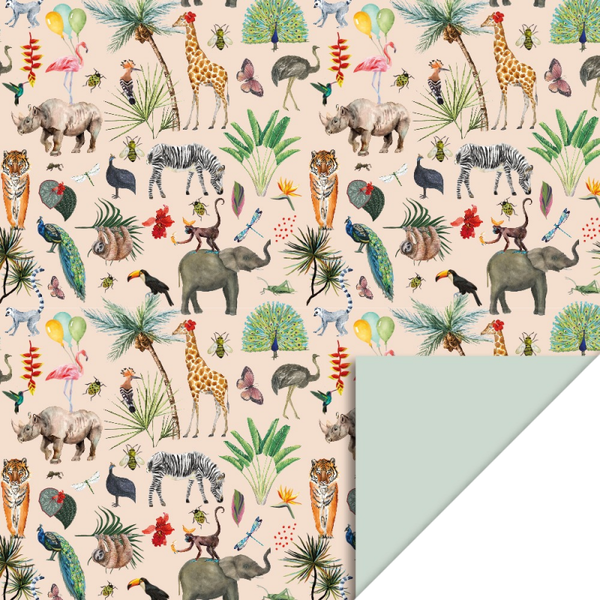 Cadeaupapier - Jungle Beige - Pistache
