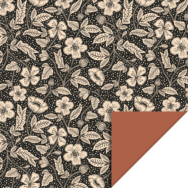 Cadeaupapier - Poppy Black - Chocolate
