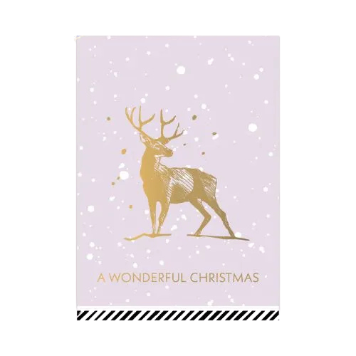 Kerstkaart A Wonderful Christmas (met goudfolie)