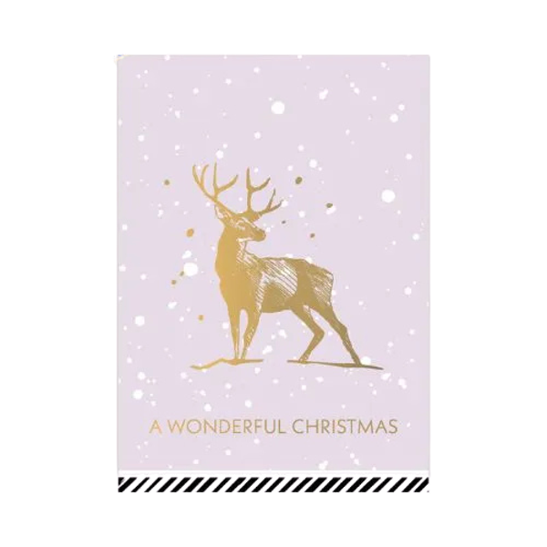 Kerstkaart A Wonderful Christmas (met goudfolie)