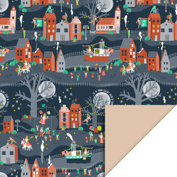 Cadeaupapier - Sint intocht - nude