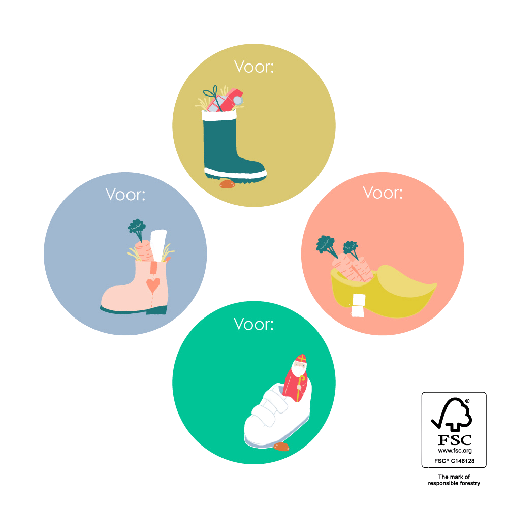 Cadeaustickers | Sint Schoen 6 stuks