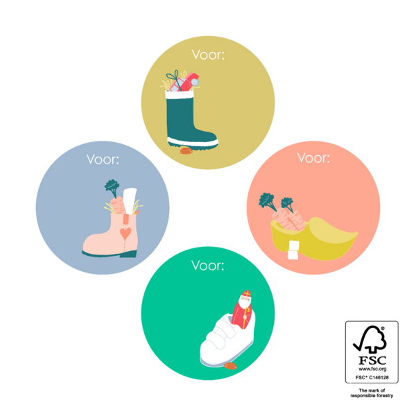 Cadeaustickers | Sint Schoen 6 stuks