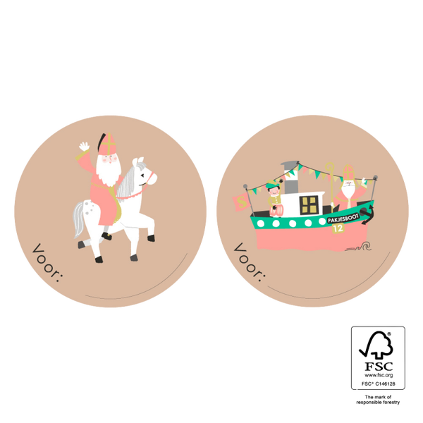 Cadeaustickers | Sint Pakjesavond 6 stuks