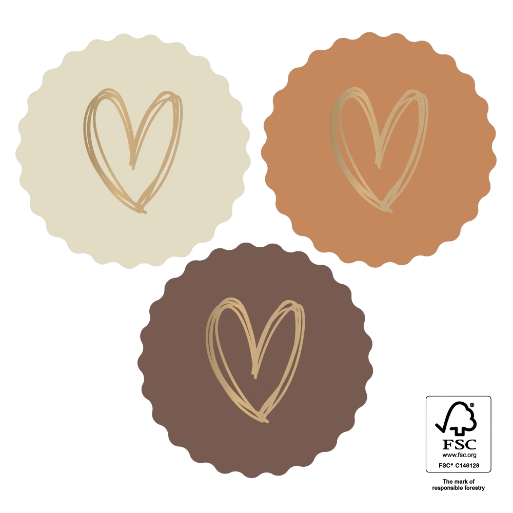 Cadeaustickers | Heart Gold — Natural