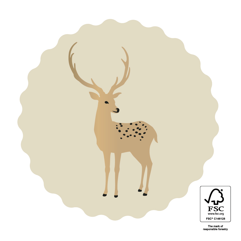 Cadeaustickers | Reindeer Gold — Biscuit